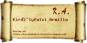Királyfalvi Armilla névjegykártya